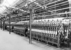 Roving: Roving machines in a woollen mill in Bradford