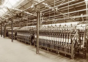 Roving: Roving machines in a woollen mill in Bradford