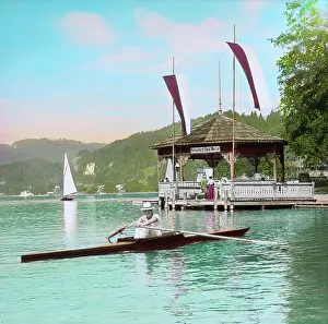Woerthersee: Rower at Lake Woerthersee