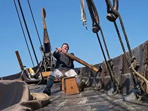 Clinker: Rower, Saga Oseberg, Vikingodden, Tonsberg, Vestfold, Norway