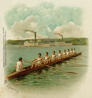 Paddlesteamer: US Rowing Eight on the Mississippi River