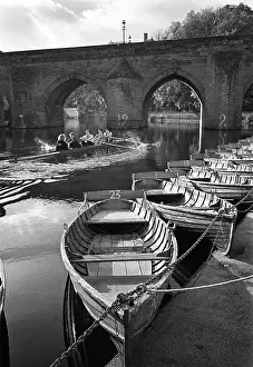 Elvet: Rowing past hire boats, Durham