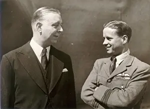 Investiture: Roy Chadwick, left, and Wg Cdr Guy Gibson