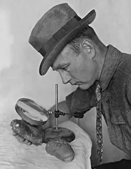 Chapman: Roy Chapman Andrews examines dinosaur eggs, 1924