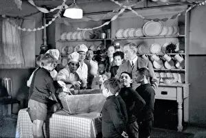 Mixture: Royal Albert Orphanage, Bagshot, Surrey - cooking in kitchen