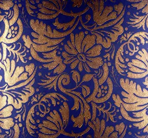 Flowered: Royal blue and gold floral design