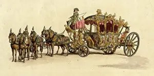 1805: Royal coach and horses, ready for a special event