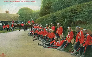 Breather: Royal Engineers - British Army Regiment on manoeuvres