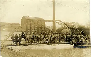 Camberley: Royal Engineers Building a Bridge, Thought to be at Colchest