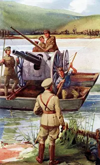 Khaki: Royal Engineers at Pontooning Work, WW1