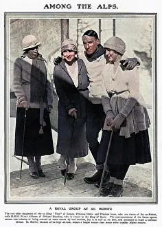 Exiles: A royal group at St. Mortiz, 1920