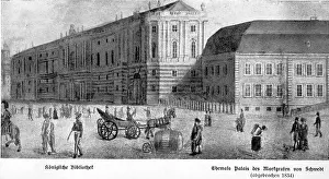1834: Royal library at Bebelplatz in Berlin, around 1830