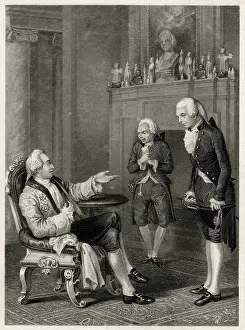 Deferential: Royal personage with two deferential visitors