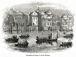 Processions: Royal procession of James I on the Thames