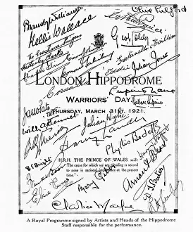 The Michael Diamond Collection: Royal programme signed for Warriors Day at London HIppodrome