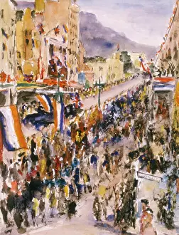 Sachm: The Royal Visit, Adderley Street, 1947