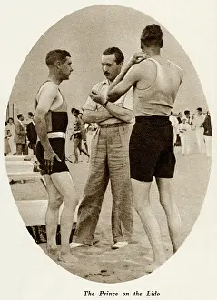 Royal visit to Venice lido, 1932