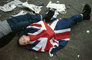 Littered: Royal Wedding -- men asleep on pavement