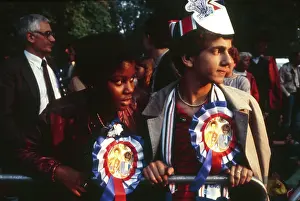 Rosettes: Royal Wedding -- spectators with rosettes