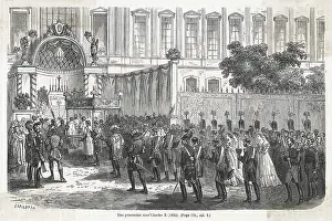 Emphasises: ROYALIST PROCESSION
