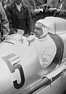 Avus: Rudolf Caracciola in a race car, 1935