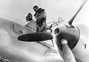 Propellers: Rudolf Hess in cockpit of Messerschmitt Me 110