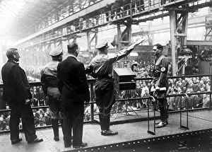 Reported: Rudolf Hess before a speech to workers, 1935