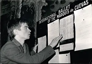Rudolf Nureyev checks ballet timetable, Paris
