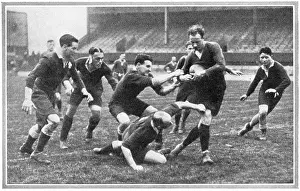 Tackling: Rugby match Middlesex 7s 1930