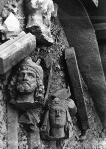 Heavily: Ruined sculptures at the Cologne Cathedral, 1943