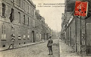 Lamartine: The ruins of Amiens - post WWI