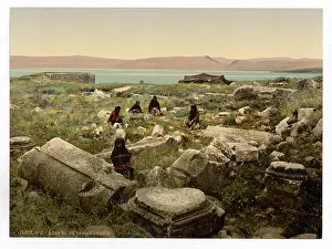 Capernaum: Ruins of Capernaium, (i.e. Capernaum), Holy Land, (i.e. Isra