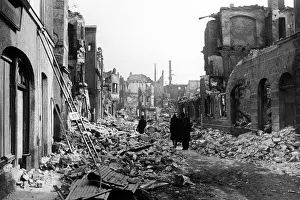 Raids: Ruins in the Karlstrasse in Augsburg, around 1945