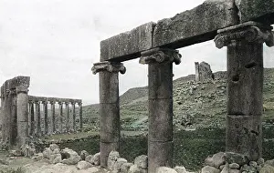 Semicircle: Ruins near the Forum, Jerash (Gerasa), Jordan, Holy Land