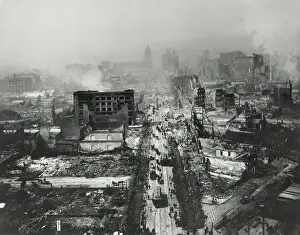 Smoldering: The ruins of San Francisco still smoldering after