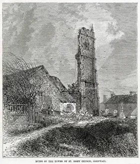Jan21: Ruins of tower of St. Issey Church, Cornwall