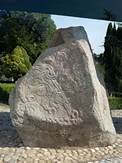 Harald: Runestone, Jelling Royal Necropolis, Jutland, Denmark