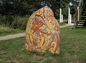 Harald: Runestone, Jelling Royal Necropolis, Jutland, Denmark