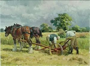 Mending: Running Repairs ' two horses & two figures