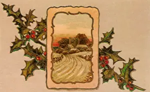 Superimposed: Rural Scene over Holly