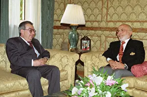 Situation: Russia Foreign Minister Primakov and King Hussein