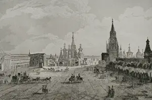 Chopin: Russia, Moscow. Red Square. Engraving, 19th century