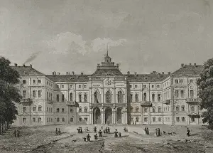 1720: Russia, Strelna. Konstantin Palace. Engraving, 19th century