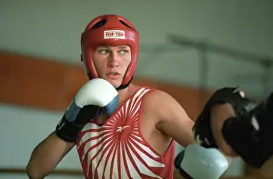 Welterweight: Russian boxer Oleg Saitov training, 1996