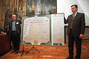 Gokhran: Russian certificate for exporting uncut diamonds, 2003