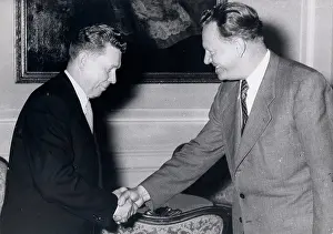 Gruber: Russian Diplomat Ivan Ilyichev, Minister Karl Gruber, Vienna