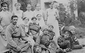 Organized: Russian hospital workers with soldiers during