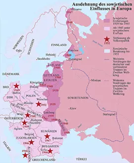 Rumania: Russian influence in Europe Map 1939-1952