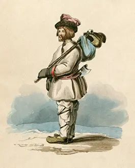 Serf: Russian peasant man in traditional costume
