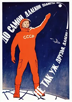 Ours: Russian propaganda poster of a cosmonaut pointing to the sky